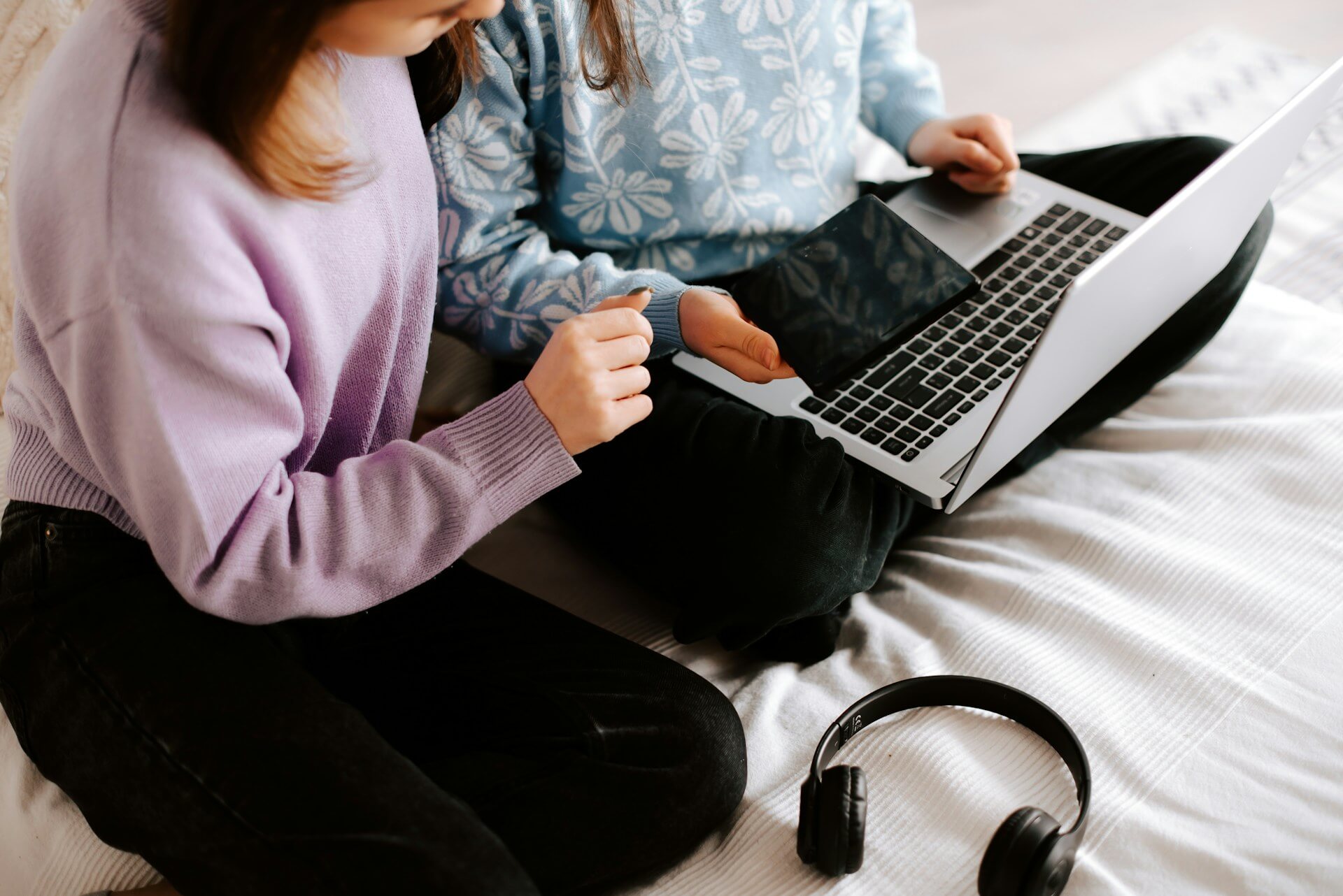 Students working together on a laptop